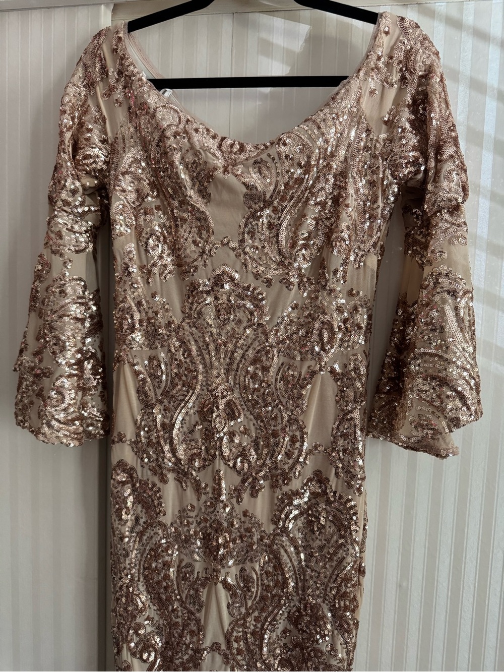 Sequin Embellished gold/Champagne Evening Dress
